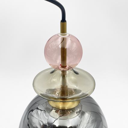 Lampada a sospensione con cavo VELLO 1xE27/15W/230V nero/rosa fumé/beige/nero