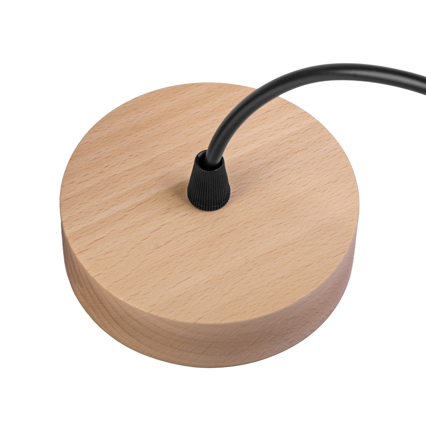 Lampada a sospensione con cavo WOODNEST 1xE27/15W/230V pino/nero fumé