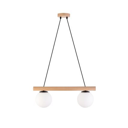 Lampada a sospensione con cavo WOODSTOCK 2xE27/15W/230V legno/nero