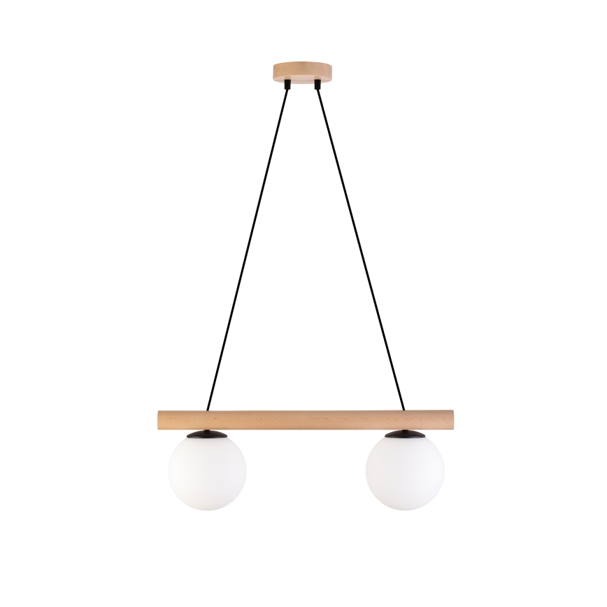 Lampada a sospensione con cavo WOODSTOCK 2xE27/15W/230V legno/nero