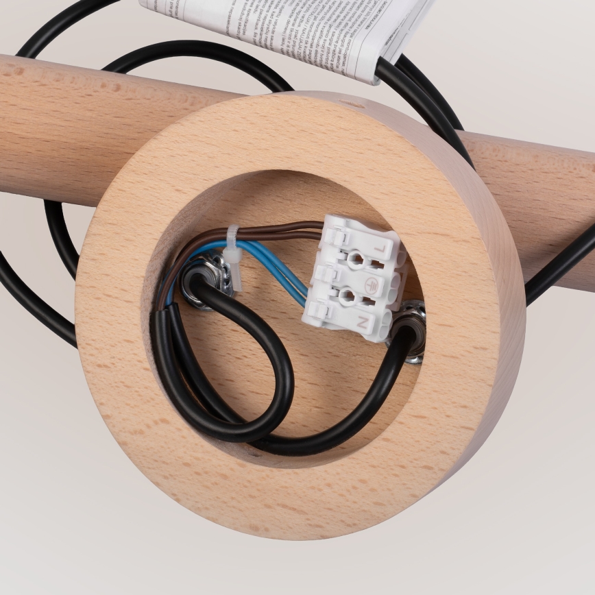 Lampada a sospensione con cavo WOODSTOCK 2xE27/15W/230V legno/nero