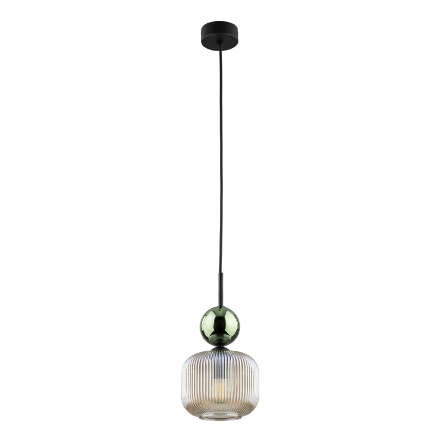 Lampada a sospensione con cord SOPHIA 1xE14/10W/230V nero/verde/fumé beige