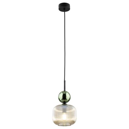 Lampada a sospensione con cord SOPHIA 1xE14/10W/230V nero/verde/fumé beige