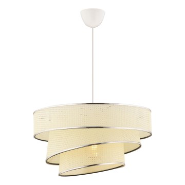 Lampada a sospensione COUPER 1xE27/60W/230V bianca/cromo lucido
