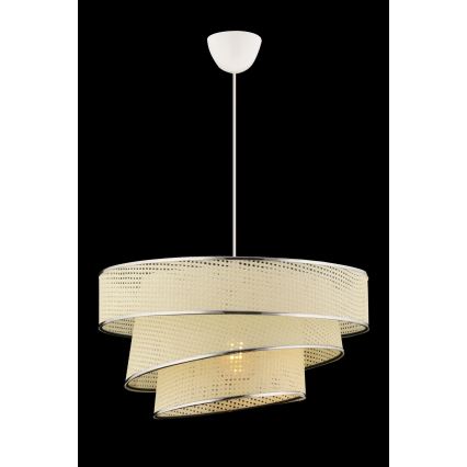 Lampada a sospensione COUPER 1xE27/60W/230V bianca/cromo lucido