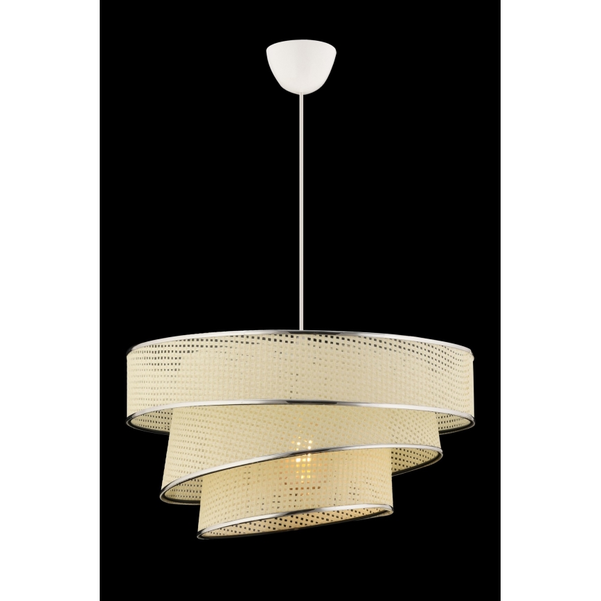 Lampada a sospensione COUPER 1xE27/60W/230V bianca/cromo lucido