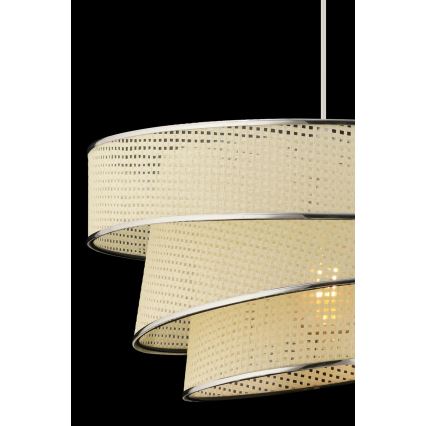 Lampada a sospensione COUPER 1xE27/60W/230V bianca/cromo lucido