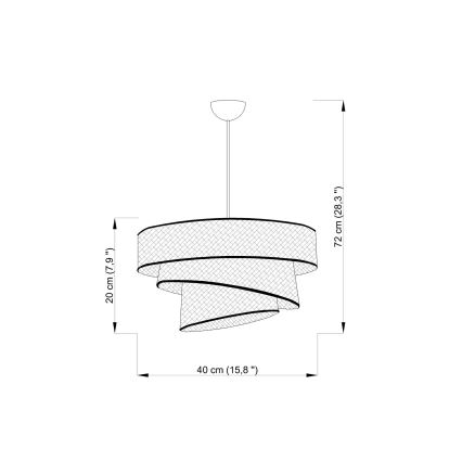 Lampada a sospensione COUPER 1xE27/60W/230V bianca/cromo lucido