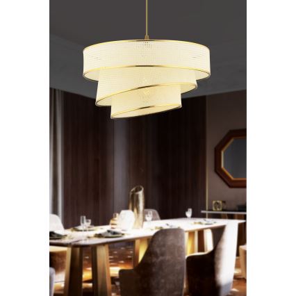 Lampada a sospensione COUPER 1xE27/60W/230V bianca/oro