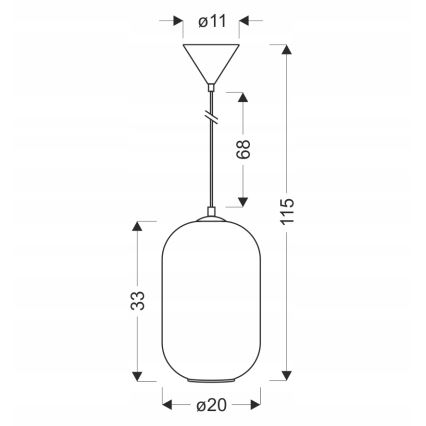 Lampada a sospensione CRESTO 1xE27/40W/230V bianca
