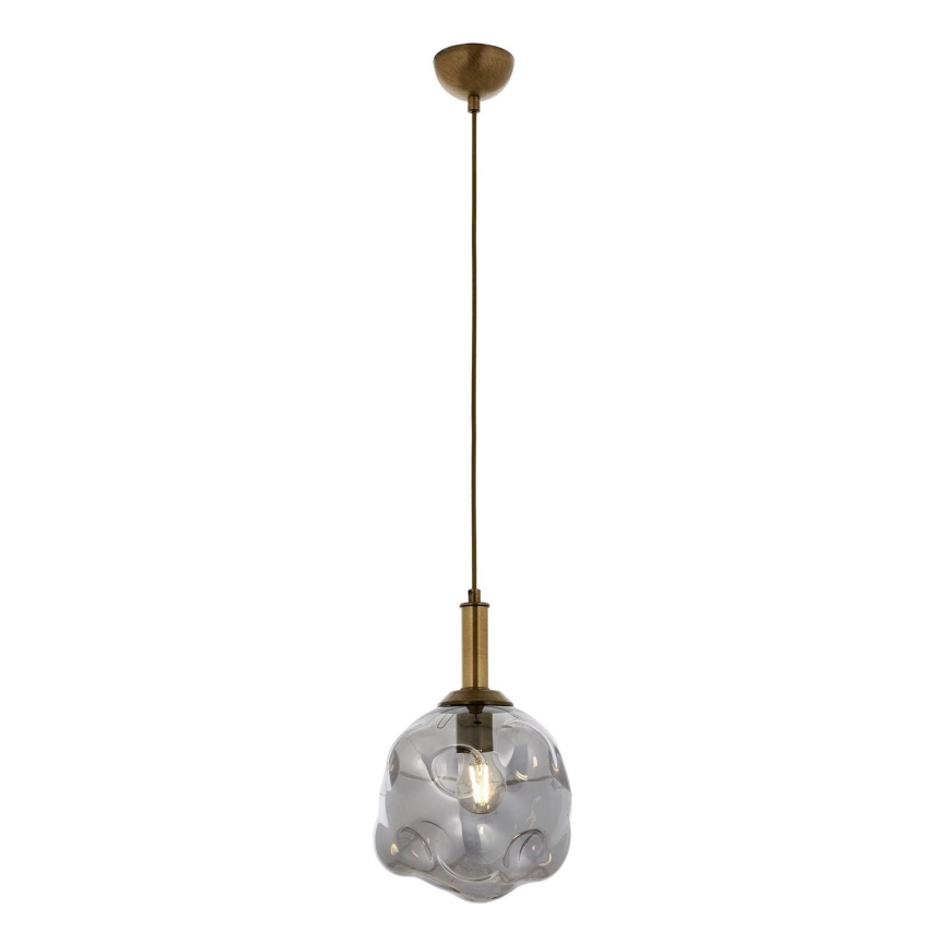 Lampada a sospensione CRUMPLED 1xE27/40W/230V bronzo/fumé