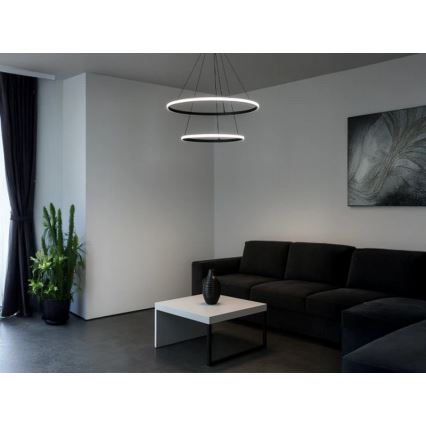 Lampadario LED dimmerabile a sospensione con cavo LED/55W/230V 3000-6500K Ø 60 cm + telecomando