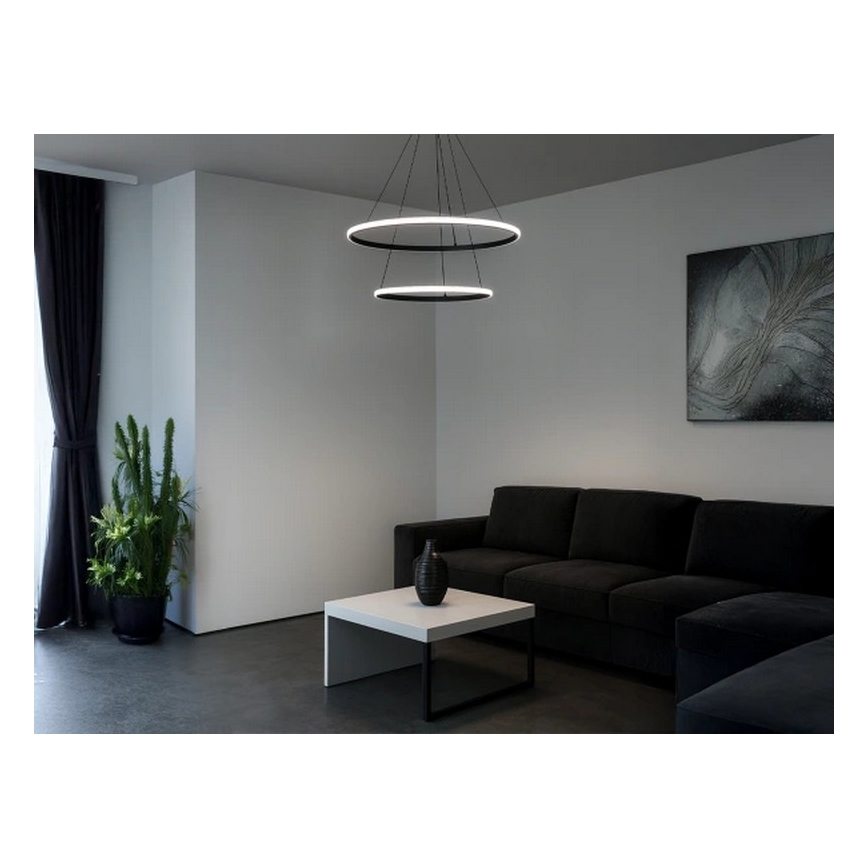 Lampadario LED dimmerabile a sospensione con cavo LED/55W/230V 3000-6500K Ø 60 cm + telecomando
