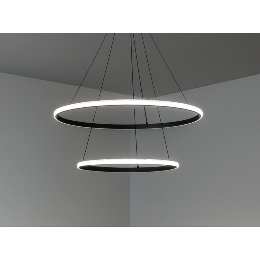 Lampadario LED dimmerabile a sospensione con cavo LED/55W/230V 3000-6500K Ø 60 cm + telecomando