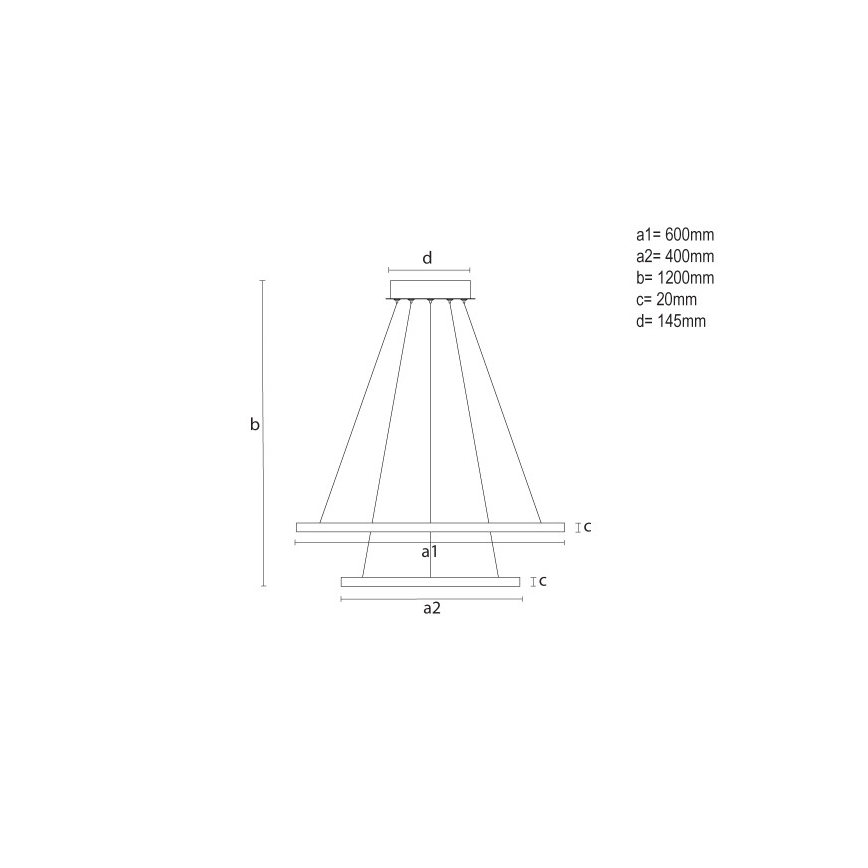 Lampadario LED dimmerabile a sospensione con cavo LED/55W/230V 3000-6500K Ø 60 cm + telecomando