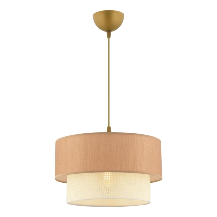 Lampada a sospensione ECHO 1xE27/60W/230V marrone/crema
