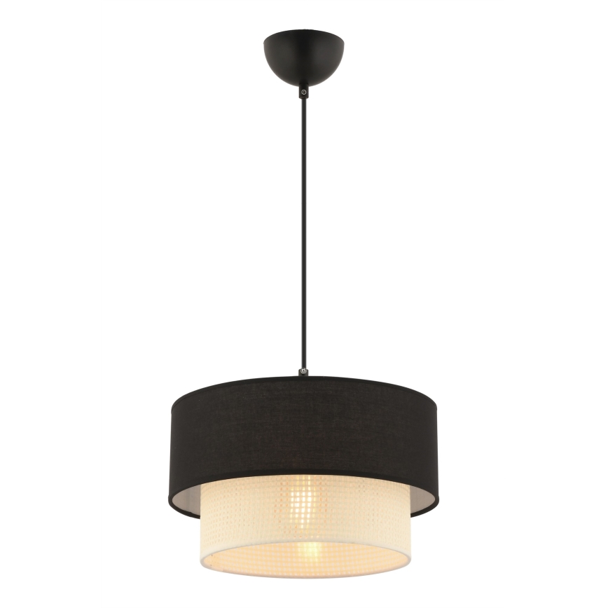 Lampada a sospensione ECHO con cavo 1xE27/60W/230V, nero/crema