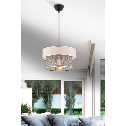 Lampada a sospensione ERO 1xE27/60W/230V crema/grigio