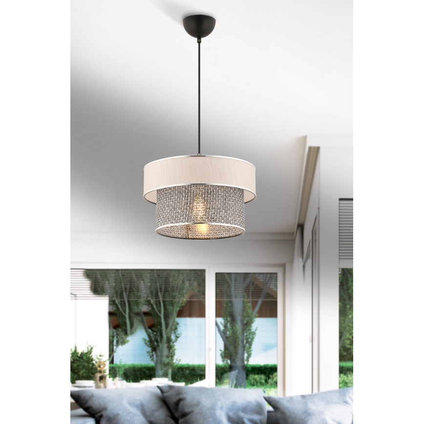 Lampada a sospensione ERO 1xE27/60W/230V crema/grigio