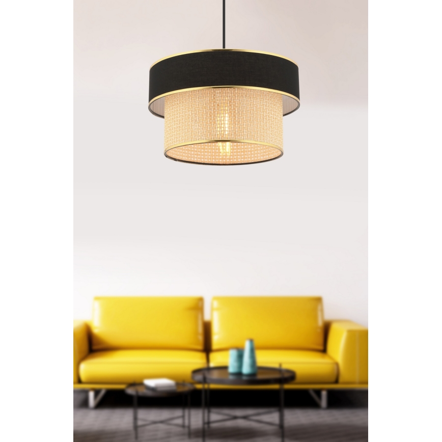 Lampada a sospensione ERO 1xE27/60W/230V nera/beige