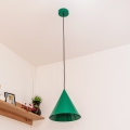 Lampada a sospensione ETNA con cavo 1xE27/15W/230V Ø 25 cm verde