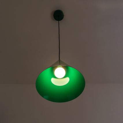 Lampada a sospensione ETNA con cavo 1xE27/15W/230V Ø 25 cm verde