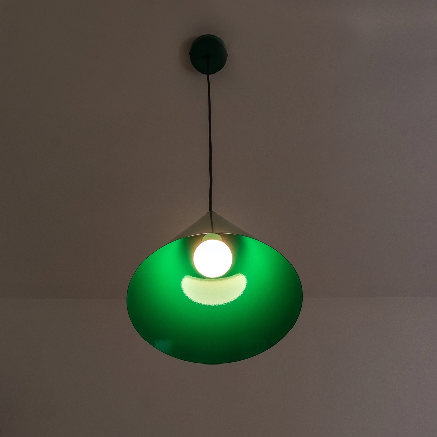 Lampada a sospensione ETNA con cavo 1xE27/15W/230V Ø 25 cm verde