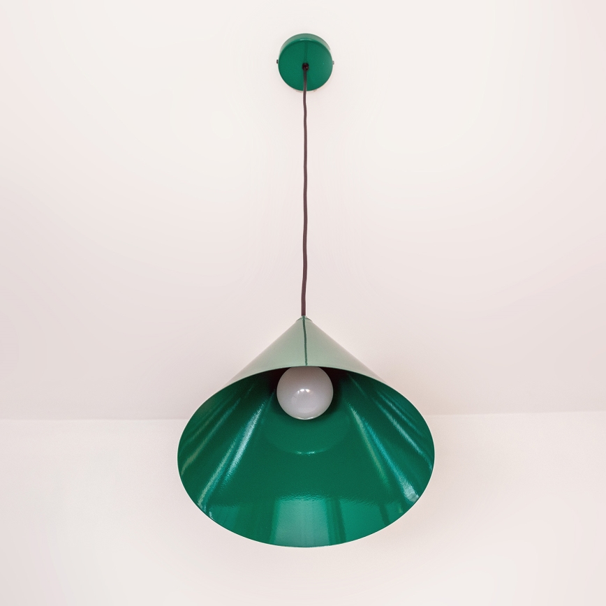 Lampada a sospensione ETNA con cavo 1xE27/15W/230V Ø 25 cm verde