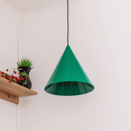 Lampada a sospensione ETNA con cavo 1xE27/15W/230V Ø 25 cm verde
