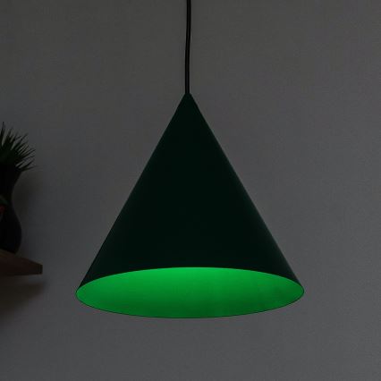 Lampada a sospensione ETNA con cavo 1xE27/15W/230V Ø 25 cm verde