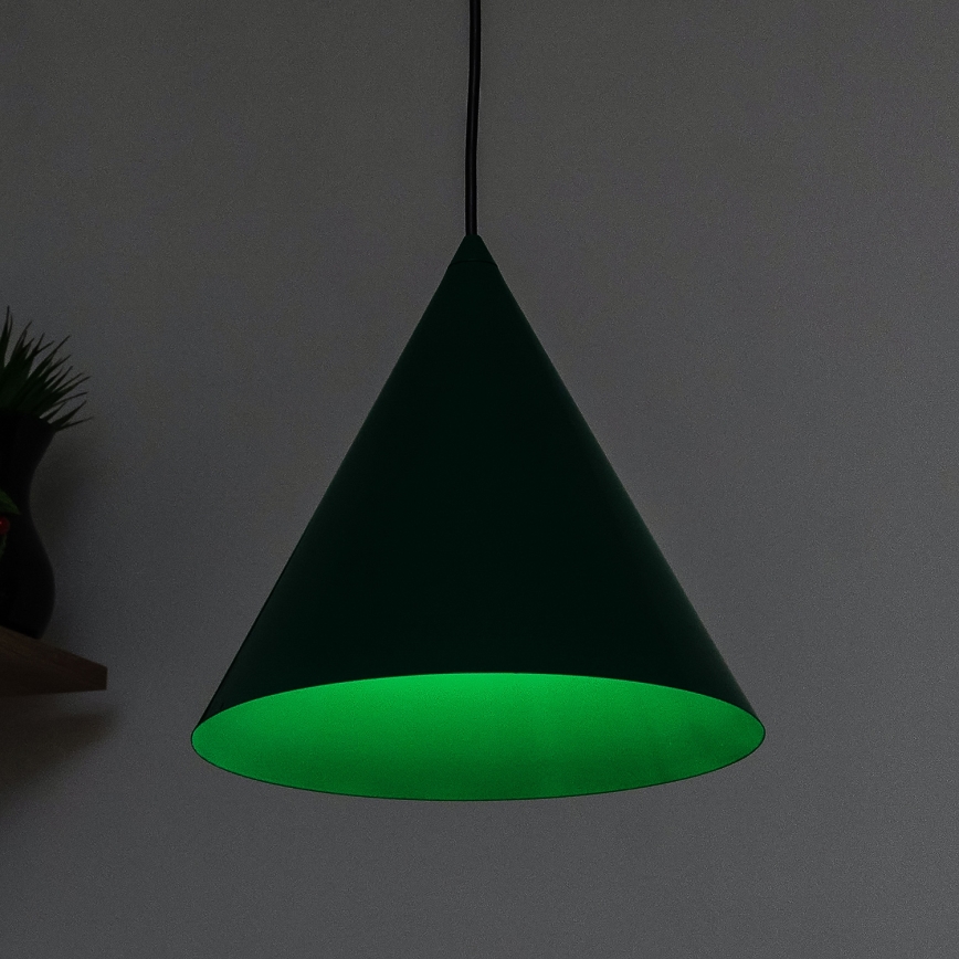 Lampada a sospensione ETNA con cavo 1xE27/15W/230V Ø 25 cm verde