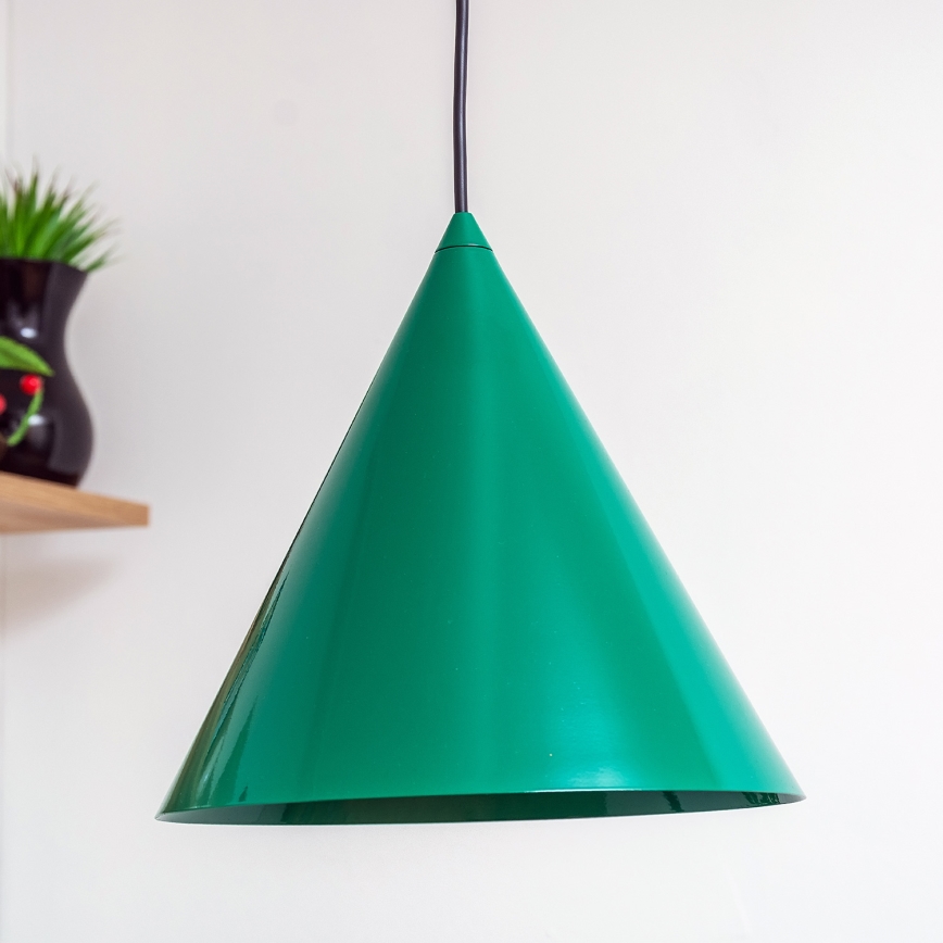 Lampada a sospensione ETNA con cavo 1xE27/15W/230V Ø 25 cm verde