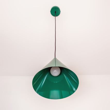 Lampada a sospensione ETNA II con cavo 1xE27/15W/230V Ø 25 cm verde