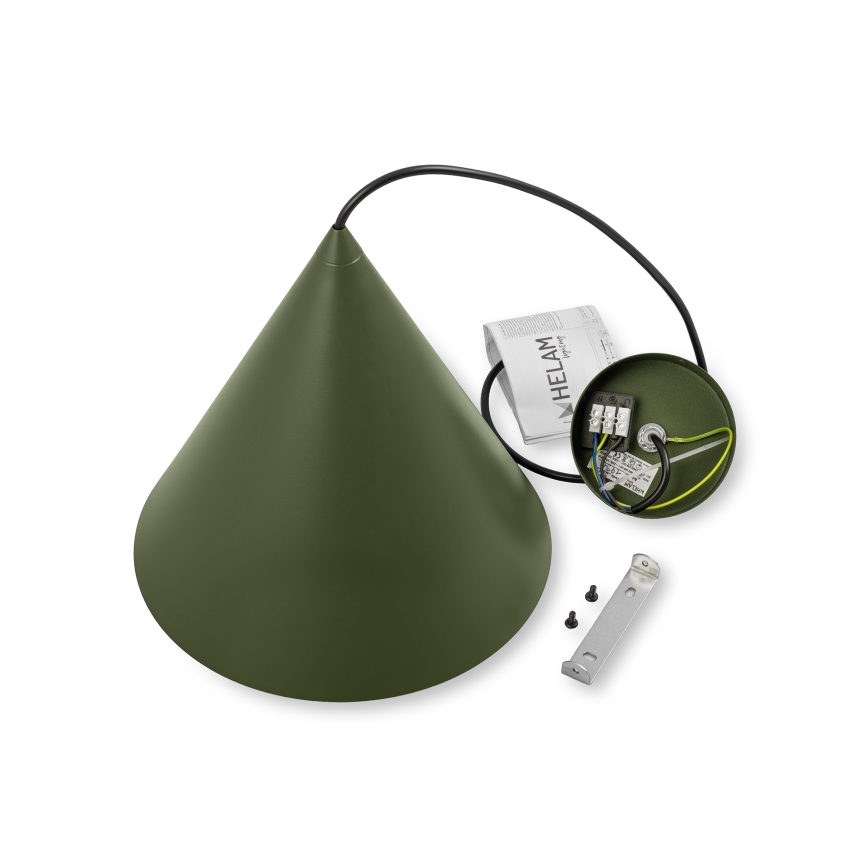 Lampada a sospensione ETNA II con cavo 1xE27/15W/230V Ø 25 cm verde