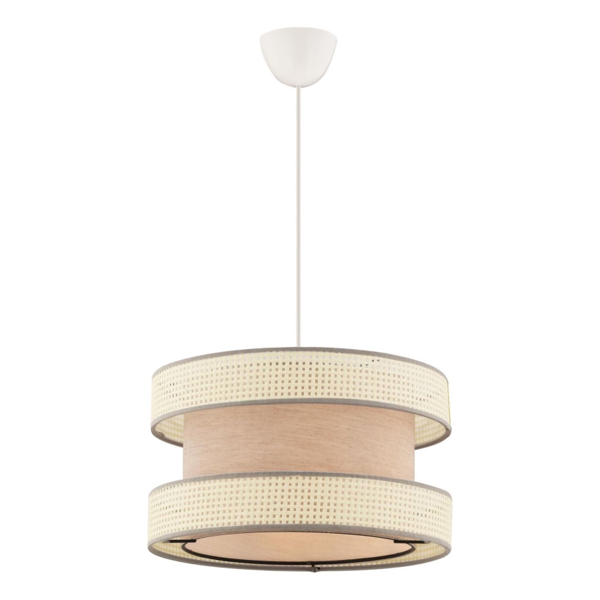 Lampada a sospensione HALO 1xE27/60W/230V beige/crema