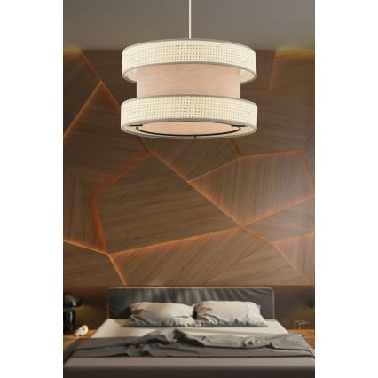 Lampada a sospensione HALO 1xE27/60W/230V beige/crema