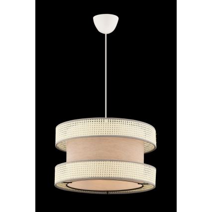 Lampada a sospensione HALO 1xE27/60W/230V beige/crema