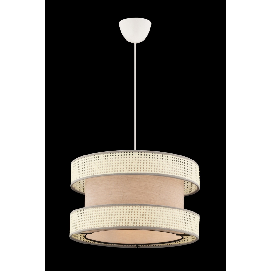 Lampada a sospensione HALO 1xE27/60W/230V beige/crema