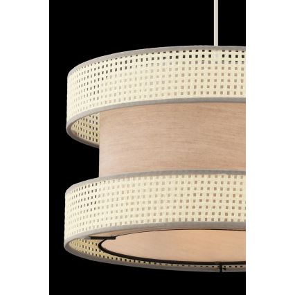 Lampada a sospensione HALO 1xE27/60W/230V beige/crema