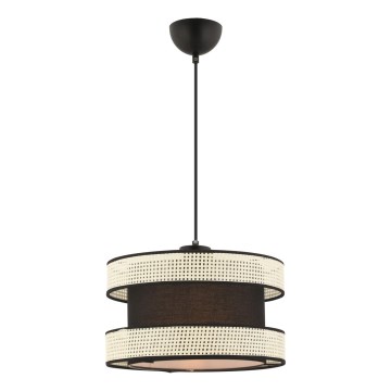 Lampada a sospensione HALO 1xE27/60W/230V nera/crema