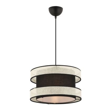 Lampada a sospensione HALO 1xE27/60W/230V nera/crema