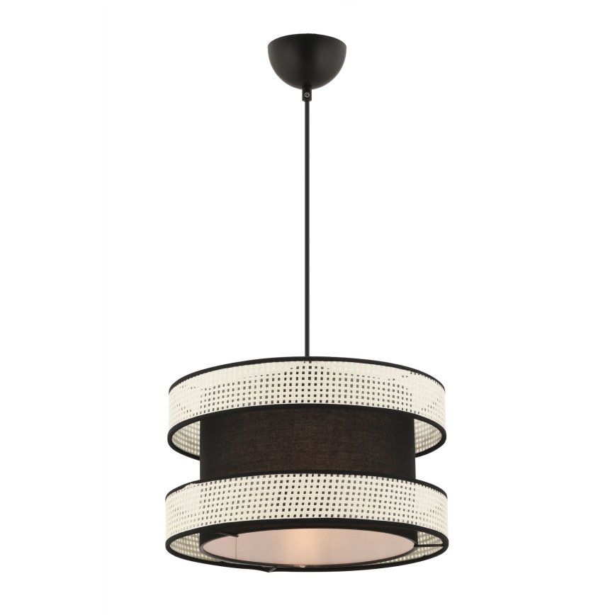 Lampada a sospensione HALO 1xE27/60W/230V nera/crema