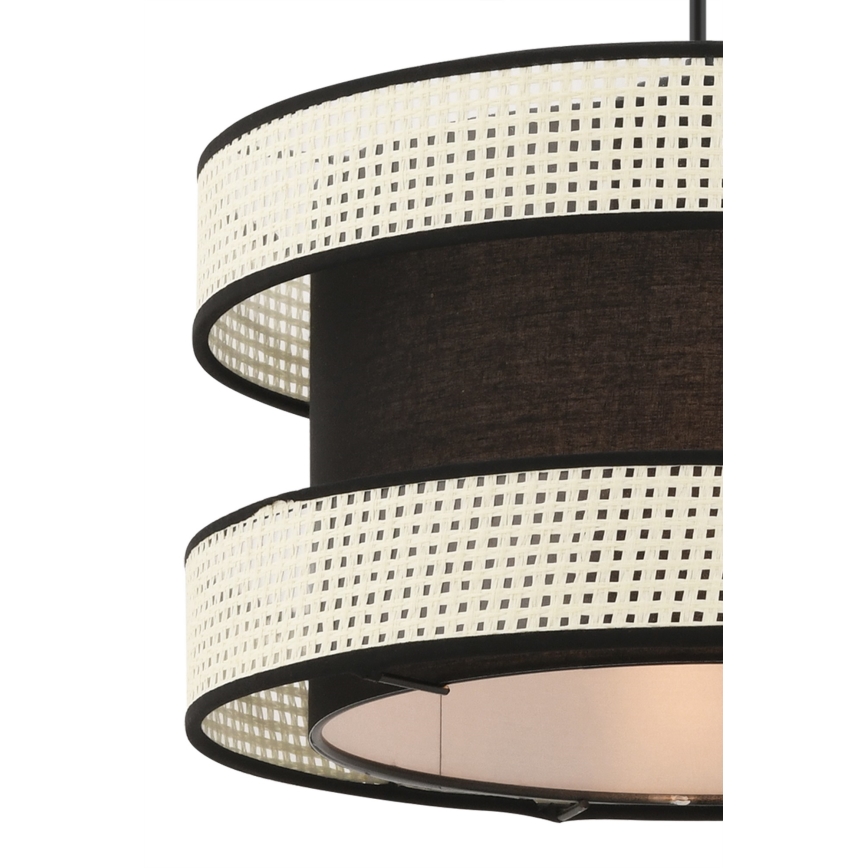 Lampada a sospensione HALO 1xE27/60W/230V nera/crema