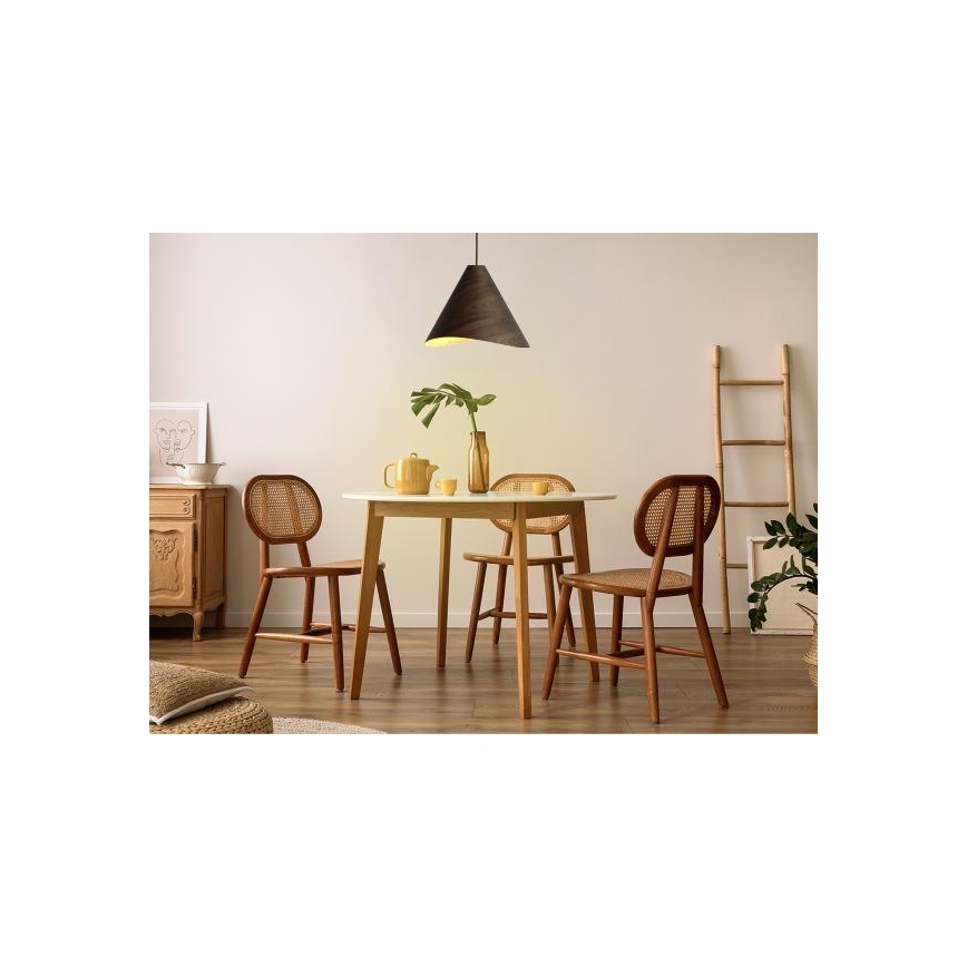 Lampada a sospensione in legno con cavo 1xE27/60W/230V Ø 45 cm massello/noce/legno di caucciù