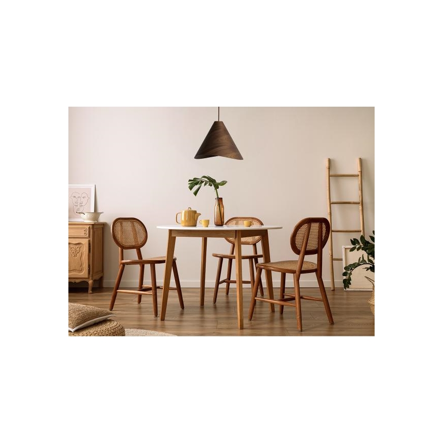 Lampada a sospensione in legno con cavo 1xE27/60W/230V Ø 45 cm massello/noce/legno di caucciù