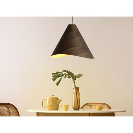 Lampada a sospensione in legno con cavo 1xE27/60W/230V Ø 45 cm massello/noce/legno di caucciù
