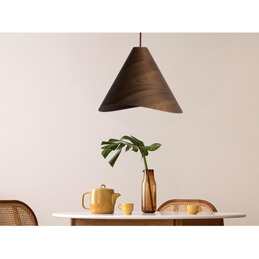 Lampada a sospensione in legno con cavo 1xE27/60W/230V Ø 45 cm massello/noce/legno di caucciù