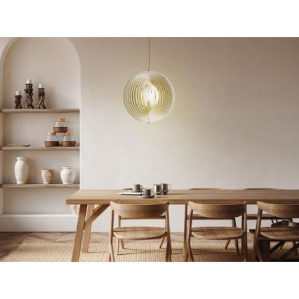 Lampada a sospensione in legno con cavo 1xE27/60W/230V Ø 50 cm legno massiccio/impiallacciatura/Hevea (legno di gomma)