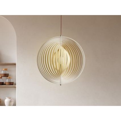 Lampada a sospensione in legno con cavo 1xE27/60W/230V Ø 50 cm legno massiccio/impiallacciatura/Hevea (legno di gomma)