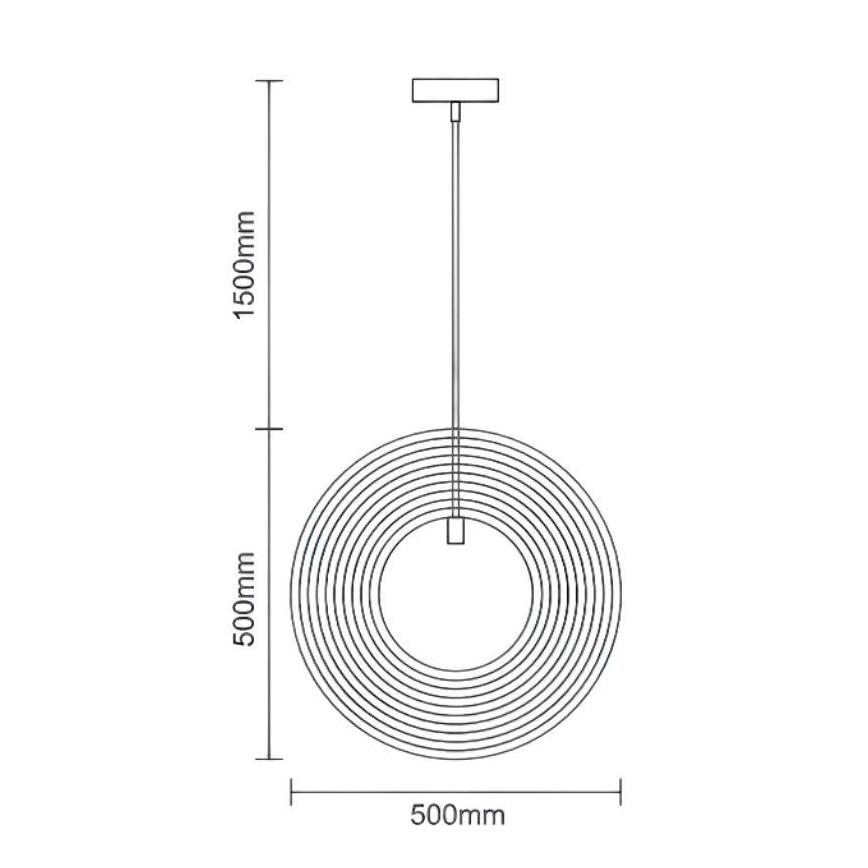Lampada a sospensione in legno con cavo 1xE27/60W/230V Ø 50 cm legno massiccio/impiallacciatura/Hevea (legno di gomma)
